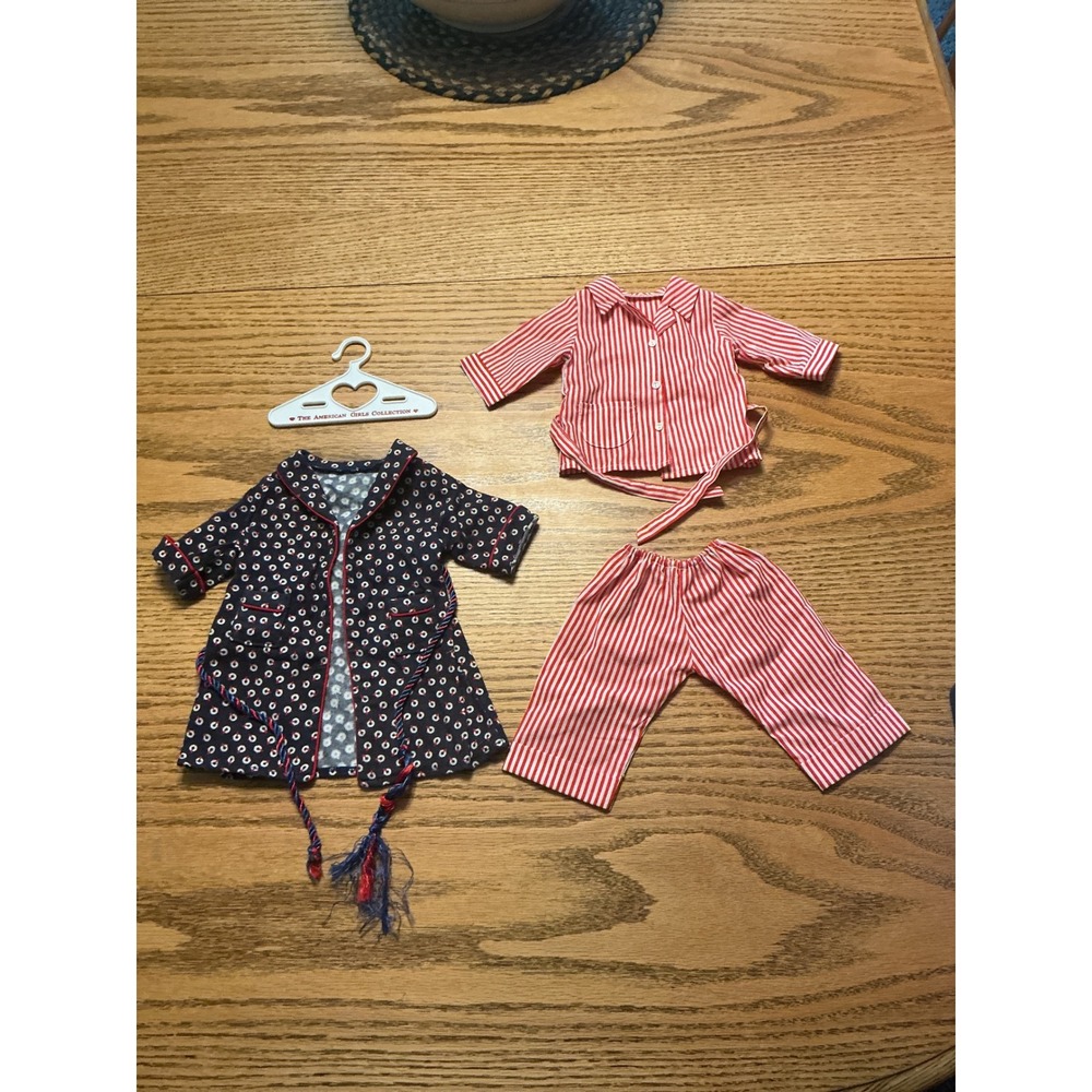 Vintage Pleasant Company Molly American Girl Doll Striped Pajama's Robe Hanger